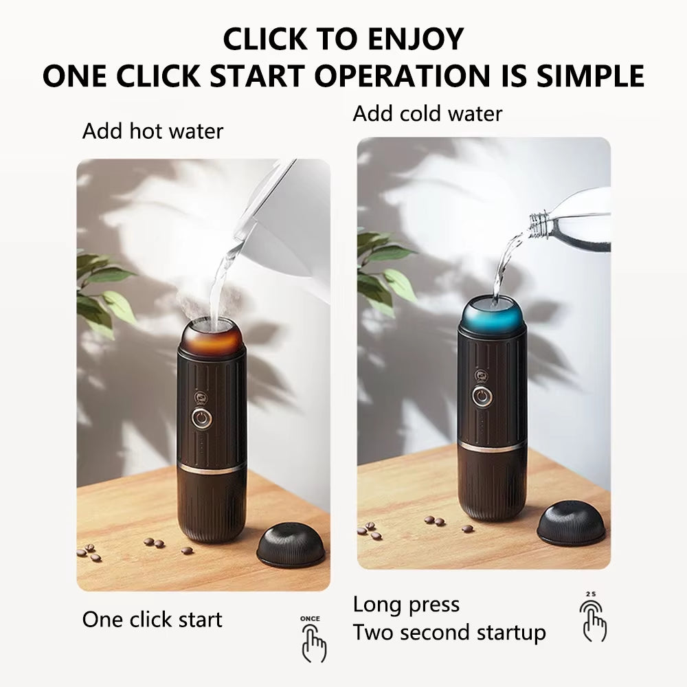 ME2218 Mini 2-In-1 Italian Capsule Coffee Machine Fully Automatic Heating Portable for Home Outdoor Sports Tour Travel
